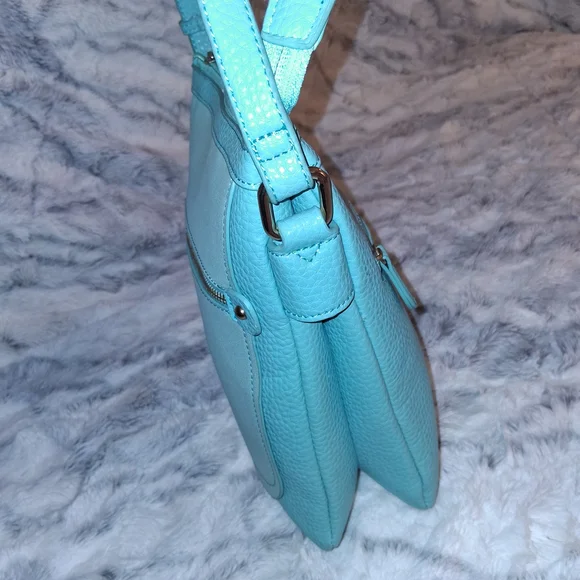 Elegant Teal Crossbody Bag with Structured Design - Picture 4 of 11